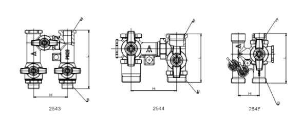 米兰app下载免费安装苹果手机黄铜双路四通阀2543/2544/2545结构图